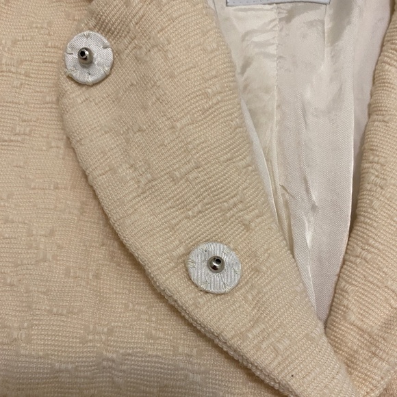 Moschino Vintage Cream Wool Coat Size 8 - Picture 4 of 15